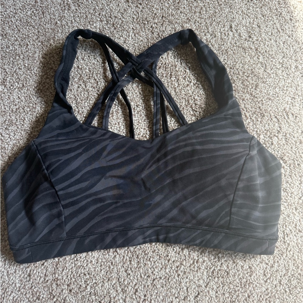 lululemon athletica Black Zebra Sports Bra Size 8